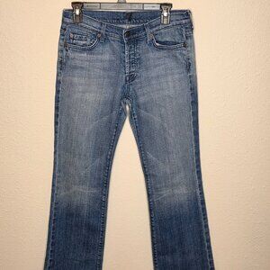 7 For All Mankind Women's Boy Cut Distressed Denim Jeans, Size 29